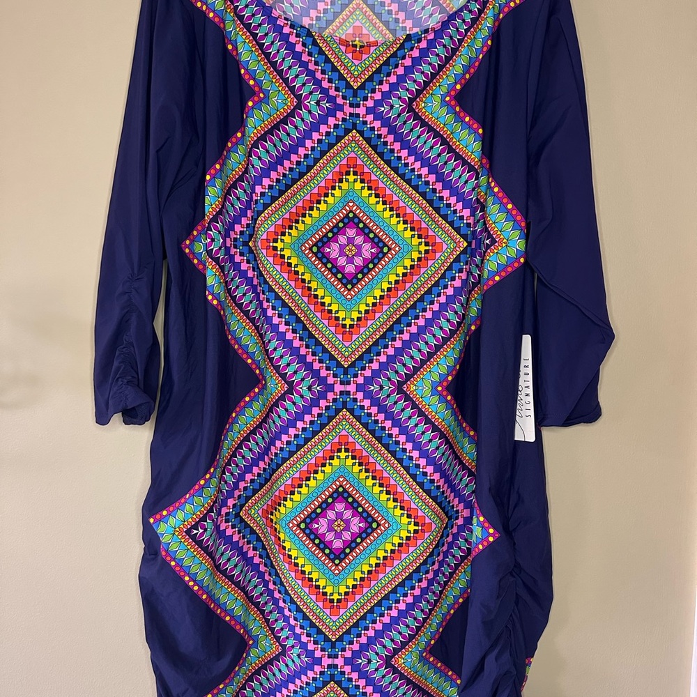 Anne Cole Multicolor Geometric Swim Coverup